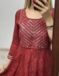 پیراهن هندی اورجینال آینه کاری