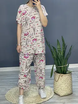 ست بلوز شلوار نخ ملوس