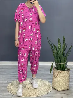 ست بلوز شلوار نخ ملوس