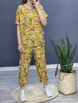 ست بلوز شلوار نخ ملوس