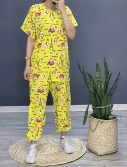 ست بلوز شلوار نخ ملوس