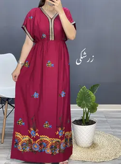 پیراهن گلدوزی چمن