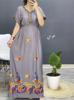 پیراهن گلدوزی چمن
