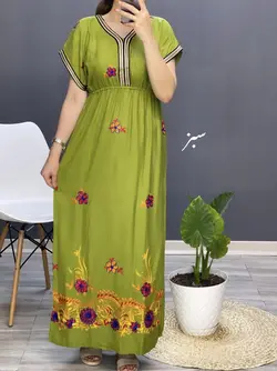 پیراهن گلدوزی چمن