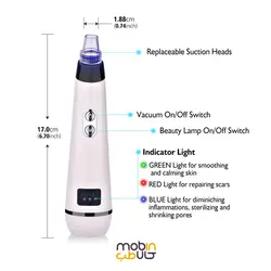 میکرودرم بلک هید 5 قدرته چراغ دار BLACKHEAD REMOVER - تجهیزات پزشکی مبین