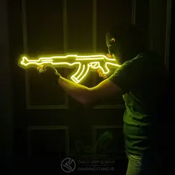 تابلو نئون اسلحه کلاشینکف AK-47