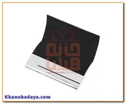 جای کارت ویزیت چرم و فلز درب طولی
