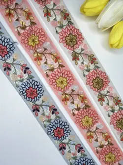 نوار خرجکار تابستانه گلدوزی ۵ سانتی کد ۳