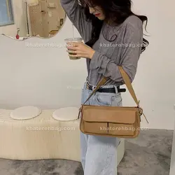 کیف زنانه دسته قرقره جلو دو جیب (وارداتی) 14057