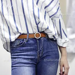 کمربند زنانه سگک گرد (وارداتی) کد 14617