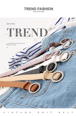 کمربند زنانه سگک گرد (وارداتی) کد 14617