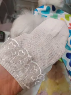 جوراب لب توری تک رنگ سفید کد433