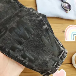 شلوار جین ذغالی حروف انگلیسی کد 466