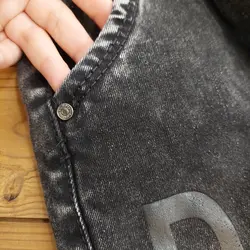 شلوار جین ذغالی حروف انگلیسی کد 466