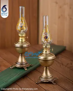 چراغ برنجی پایه ریخته طرح ساده - مجموعه صنایع دستی کیمیا ترنج