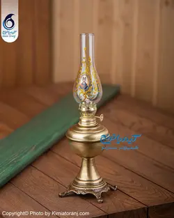 چراغ برنجی پایه ریخته طرح ساده - مجموعه صنایع دستی کیمیا ترنج