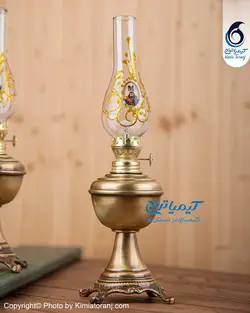 چراغ برنجی پایه ریخته طرح ساده - مجموعه صنایع دستی کیمیا ترنج