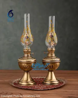 چراغ برنجی کوچک طرح قلم - مجموعه صنایع دستی کیمیا ترنج