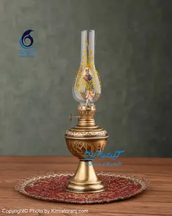 چراغ برنجی کوچک طرح قلم - مجموعه صنایع دستی کیمیا ترنج