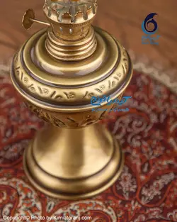 چراغ برنجی کوچک طرح قلم - مجموعه صنایع دستی کیمیا ترنج