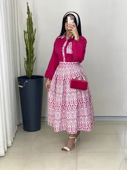 ست شومیز دامن طرح مراکشی