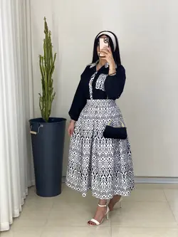 ست شومیز دامن طرح مراکشی