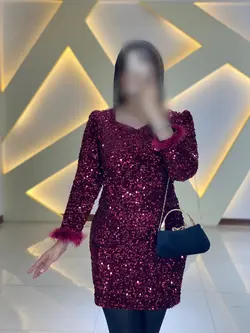 پیراهن پولکی یقه دلبری