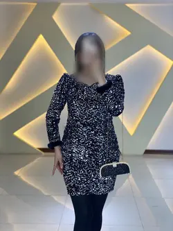 پیراهن پولکی یقه دلبری