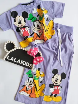 تیشرت کراپ و شلوار بگ کد 3106