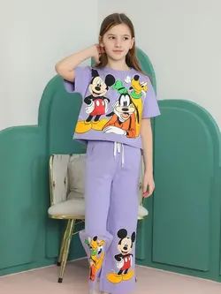 تیشرت کراپ و شلوار بگ کد 3106