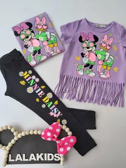 تیشرت کراپ و شلوار کوتاه میکی کد 3121