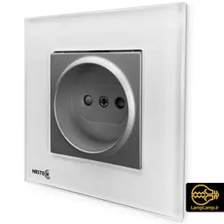 پریز برق توکار کریستال سفید نستک