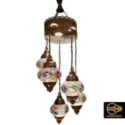 لوستر آویز 5 شعله مراکشی ترکی