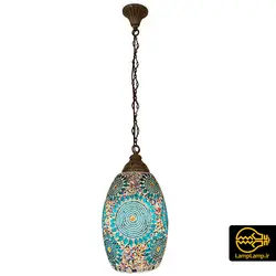 لوستر آویز مراکشی ترکی تک شعله تخم مرغی