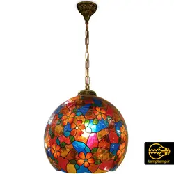 چراغ آویز تک حباب شیشه ای مدل غنچه