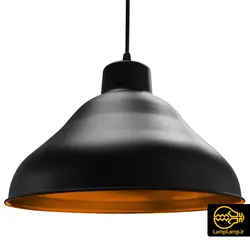 کاسه چراغ آویز سقفی دکوراتیو مشکی طلایی