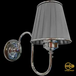 آباژور دیواری استیل با کلاهک پارچه ای خاکستری