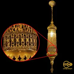 چراغ آویز فانوسی مراکشی مدل زنجیری تک شعله