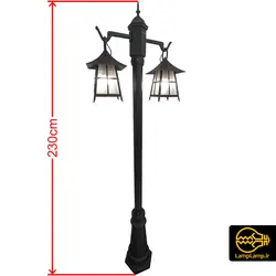 چراغ حیاطی پایه دار دو شعله شونیز شب تاب