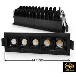 چراغ خطی توکار ال ای دی 12 وات اکووات