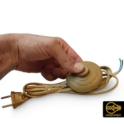 سیم کلید دار پدالی رنگ خردلی سیم 180 سانتیمتر