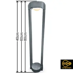 چراغ چمنی مدرن ضد باران فلزی 40، 60 و 80 سانتیمتر