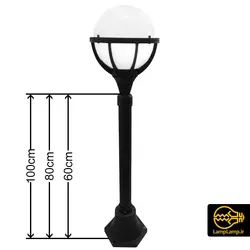 چراغ چمنی توپی فلزی ضد باران پایه کوتاه و بلند