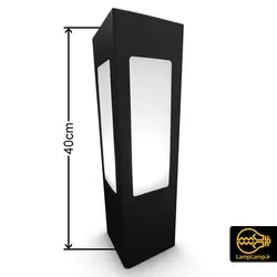 چراغ چمنی مکعبی چهار طرفه ارتفاع 40 سانتیمتر