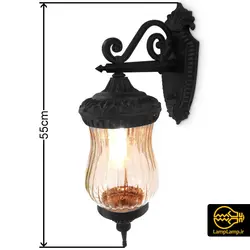 چراغ دیواری محوطه ای ویلا و باغ مدل کاملیا فلزی