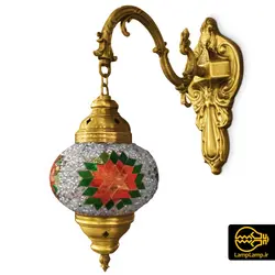 لوستر دیوارکوب مراکشی ترکی تک شعله
