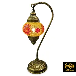 آباژور رو میزی مراکشی مدل تک شعله عصایی فلزی
