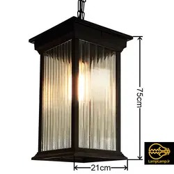 چراغ آویز سقفی فلزی سایز متوسط مدل پاریس