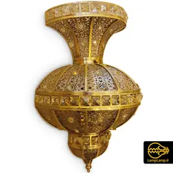 چراغ دیوارکوب مراکشی ترکی برنجی طلایی
