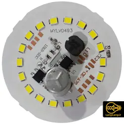 برد اس ام دی گرد سکه ای 12 وات سفید